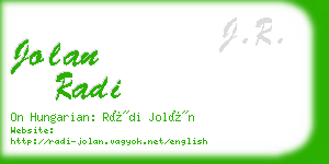 jolan radi business card